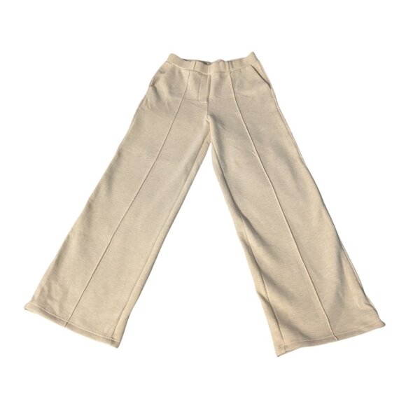 OGL FuzzLuxe High Waisted Straight Leg Pull On Pant Sz Medium Beige Stretchy Sof - Picture 2 of 5